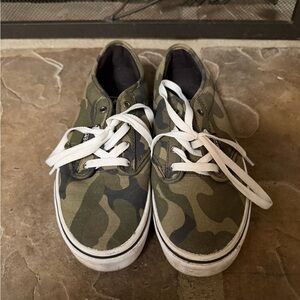 Vans Kids Green Camouflage Sneakers